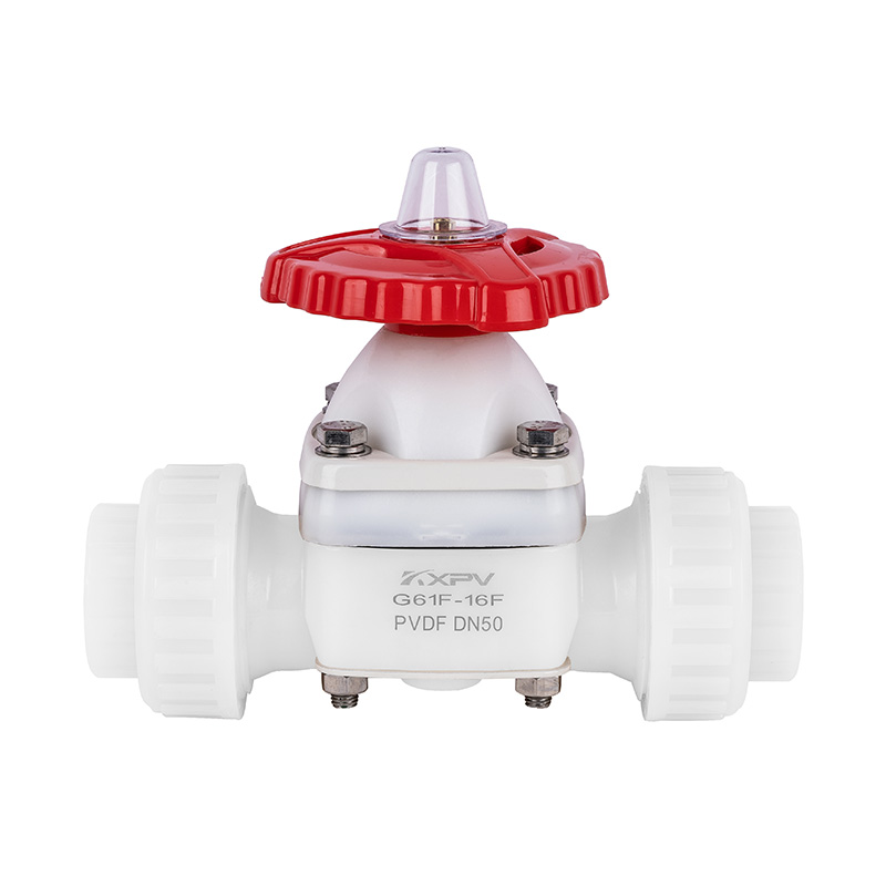 PVDF G61F-10F Double Union Diaphragm Valve DN25 GB Standard