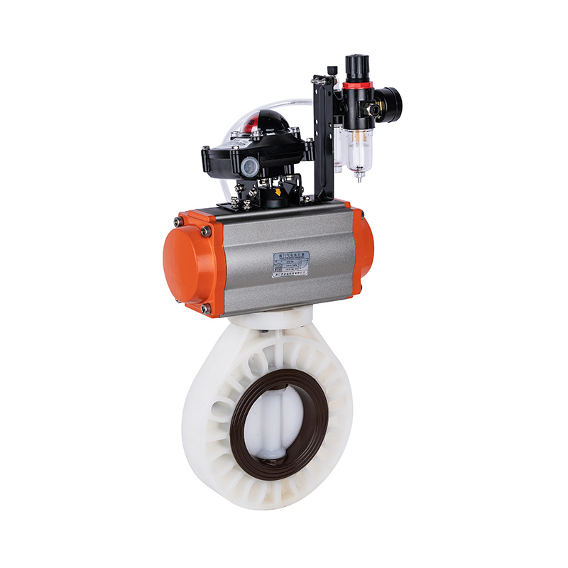 PVDF D671X-10F Pneumatic Butterfly Valve DN40-1000 40A-1000A JIS Standard