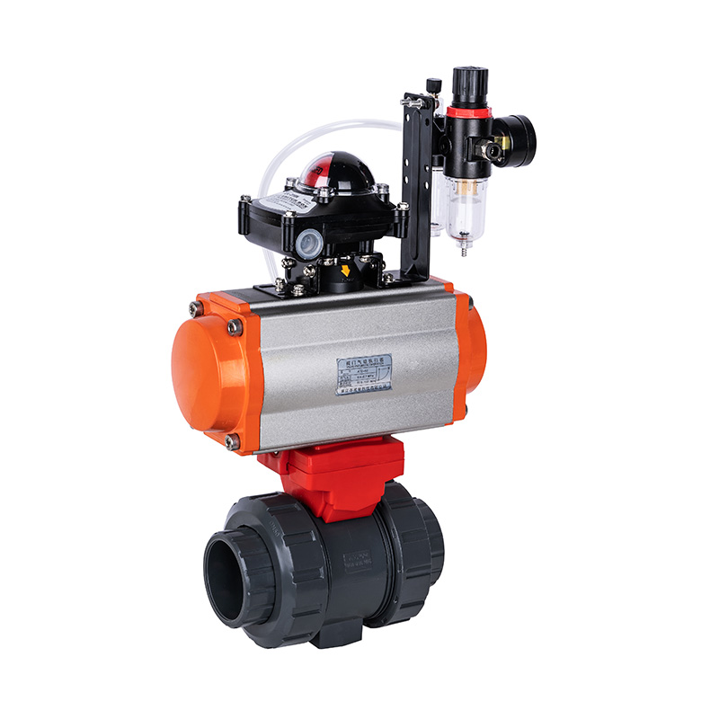 PVC-U Q661F-10 Pneumatik Double Union Ball Valve DN15-100 1/2'-4' ANSI Standard