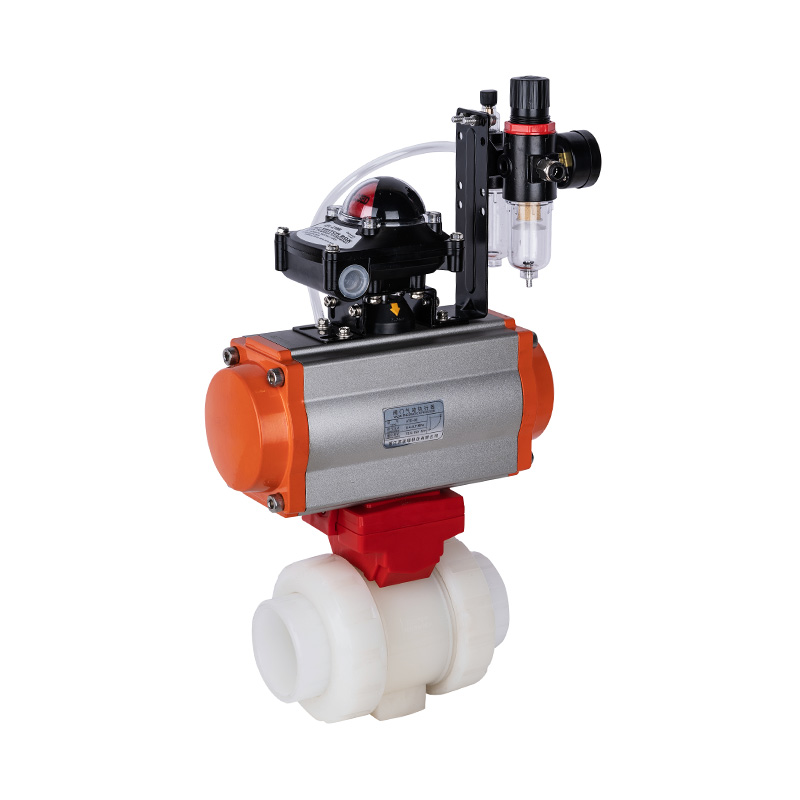 PVDF Q661F-10F Pneumatik Double Union Ball Valve DN15-100 GB Standard