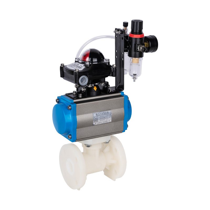 PVDF Q641F-10F Pneumatic Flange Ball Valve DN15-300 GB Standard